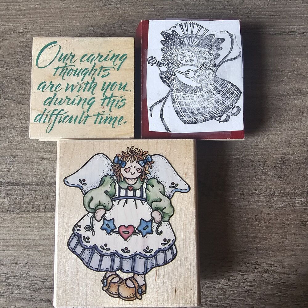 Lot Of Angels And Sympathy Rubber Stamps